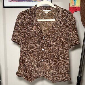 Vintage Annie Alexander Leopard Print Blouse